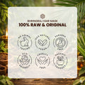 Bhringraj hair mask packaging with natural ingredients on a wooden background