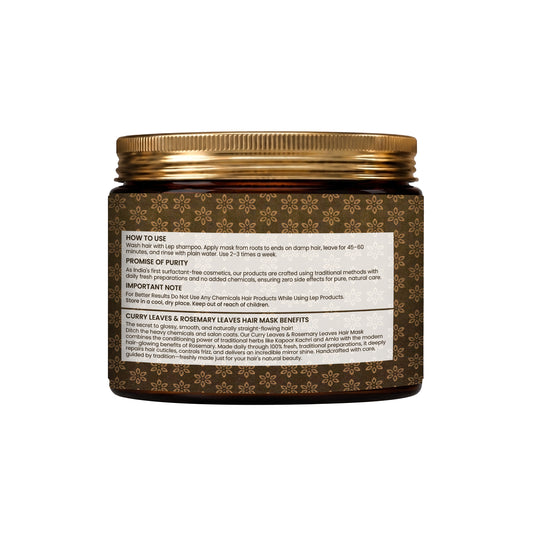 Curry Leaves And Rosemary Hair Mask| For Straight And Shine Hair. 250g