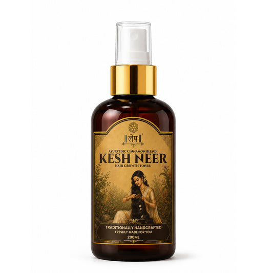 Kesh Neer hair growth tonic bottle with gold cap on a white background