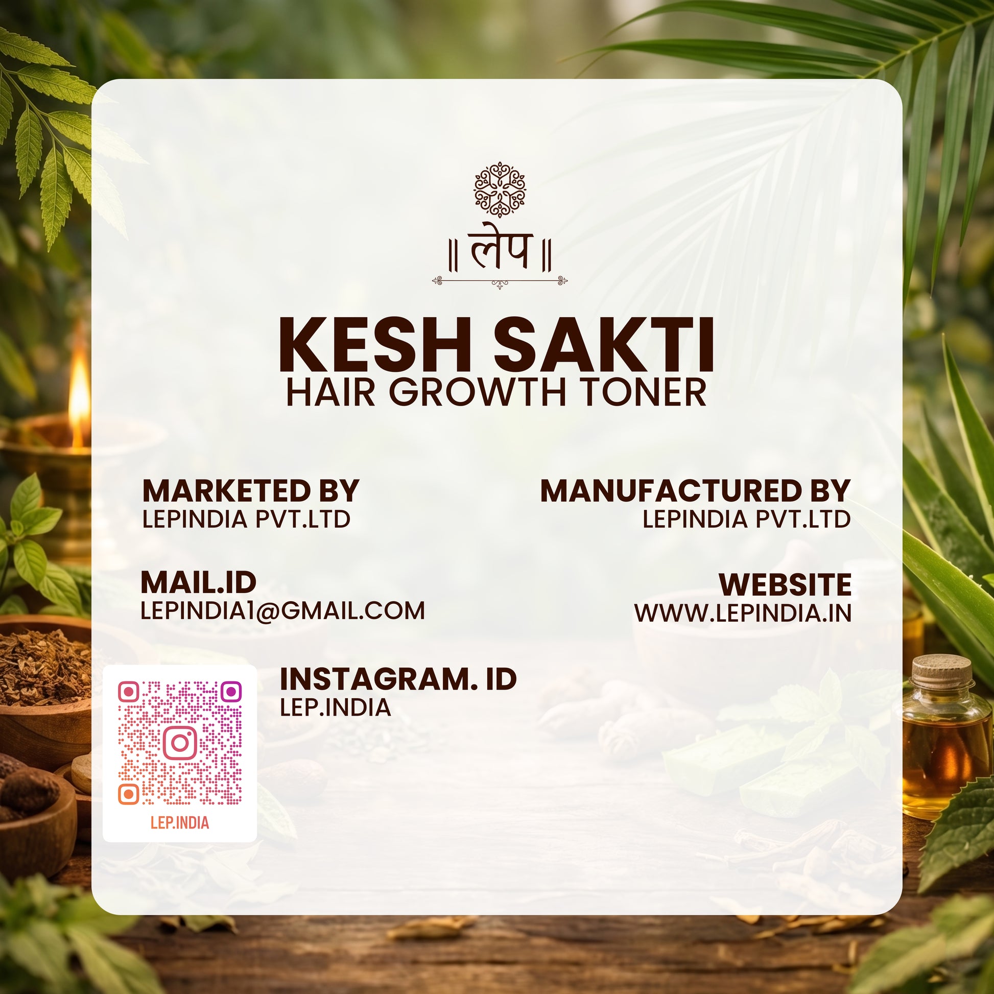 Kesh Sakti Hair Growth Toner packaging with brand details on a natural background