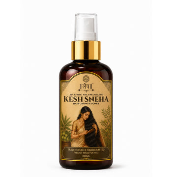Kesh Sneha hair growth toner bottle with gold cap on a white background