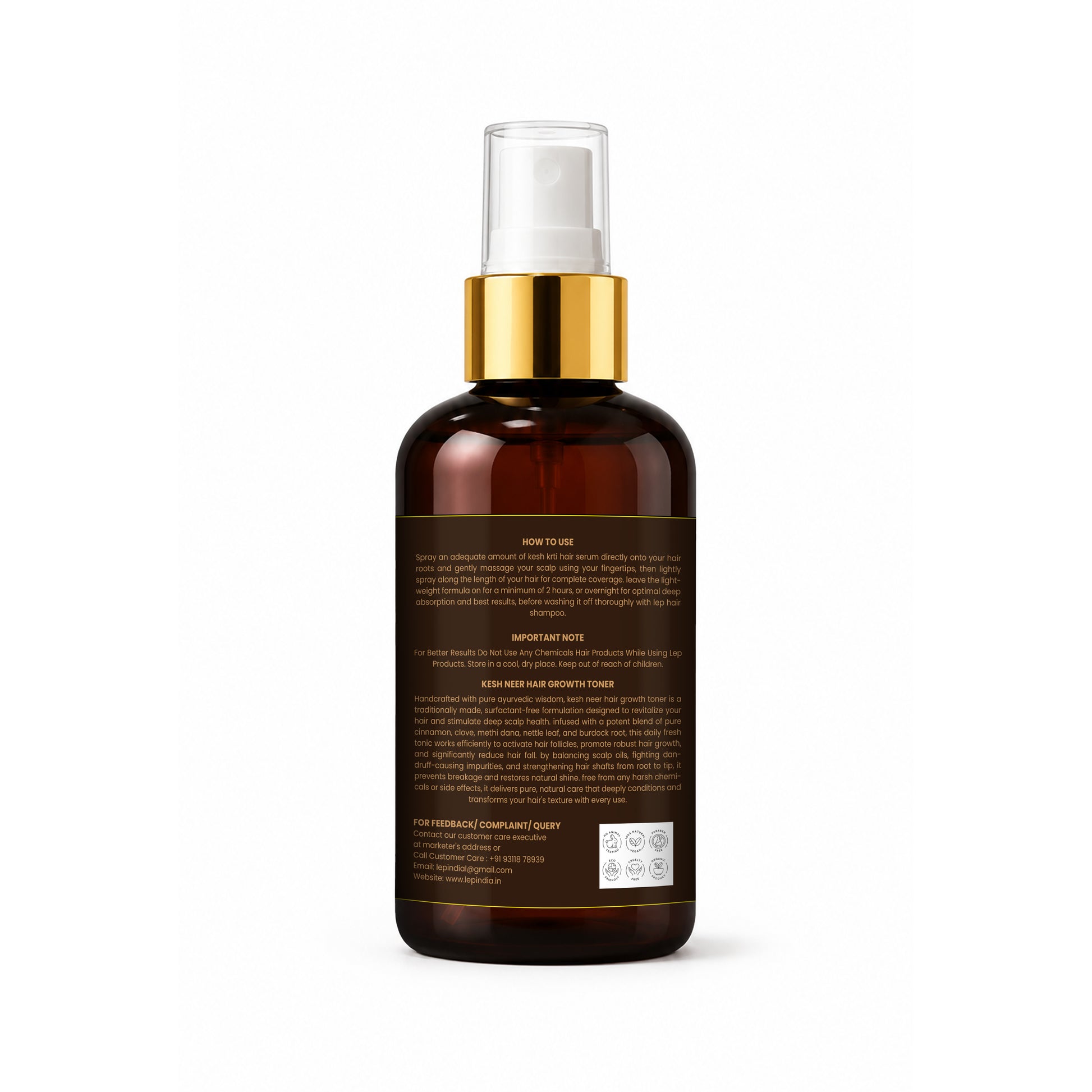kesh neer hair growth toner  bottle with a textured cap on a white background